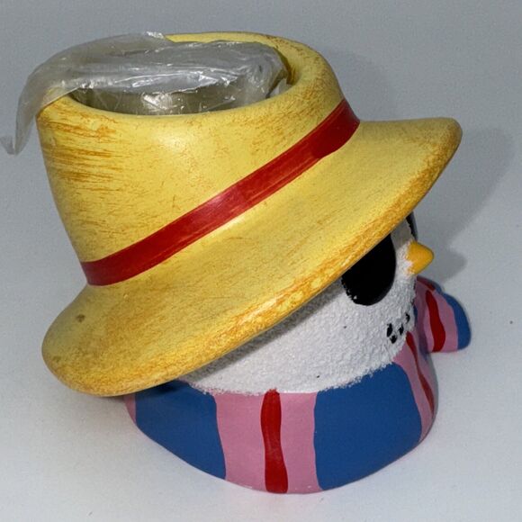 2 Piece Susan Winget Christmas Beach Ceramic Snowman Candle Holders CHRISTMAS - Picture 6 of 15